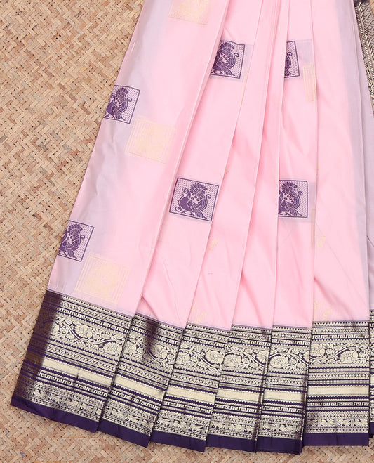 Pink Zari Design Budget Silk Saree