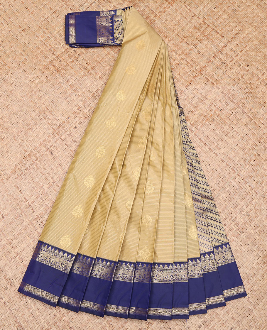 Light Sandal Stripes Budget Silk Saree