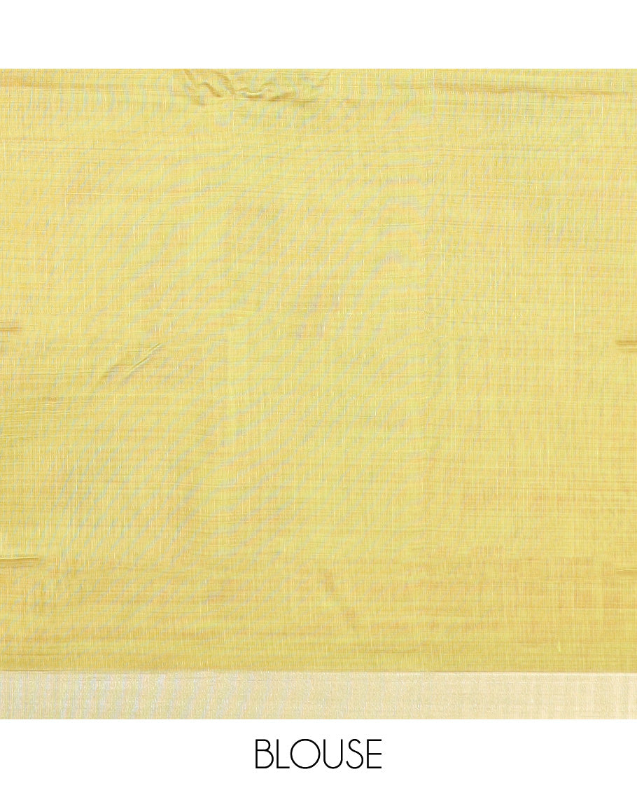 Pink floral vine and bird printed chirala cotton saree, plain border, and contrast geometric printed pallu