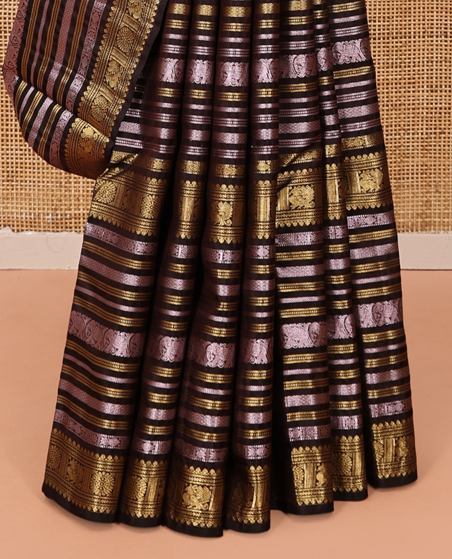 Coffee Brown Vasundhara Lite-Silk Mix Saree