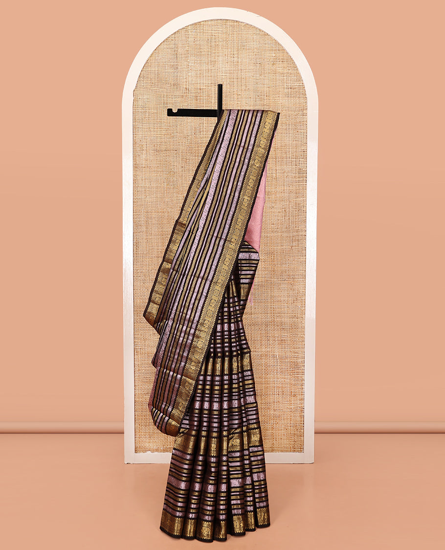 Coffee Brown Vasundhara Lite-Silk Mix Saree