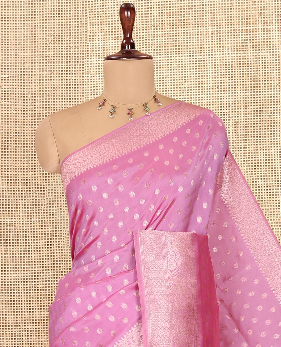 Purple Elite Soft Silk Saree, Elevated with Rudraksham Zari Buttas, Traditional Zari Border, Rich Pallu, and a Matching Blouse