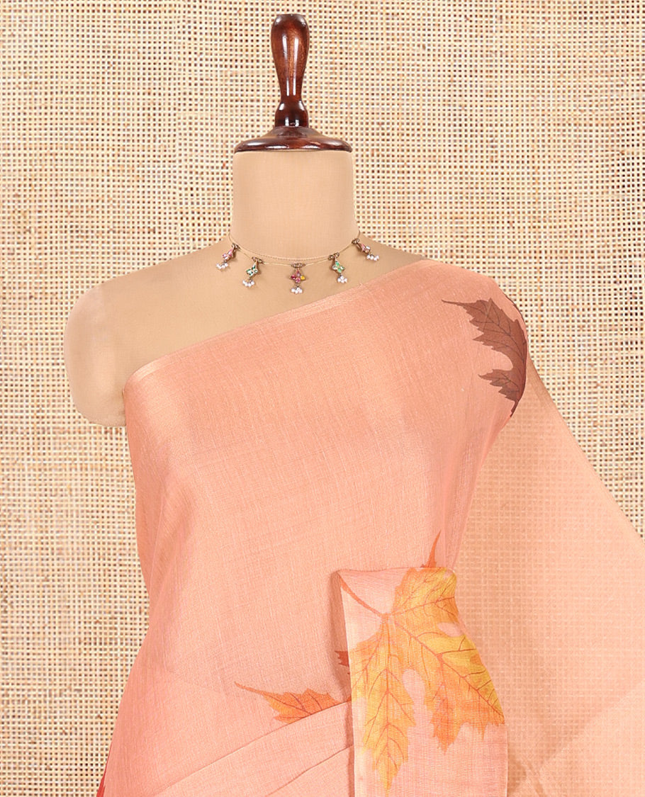 Borderless Pink Tissue Cotton Saree