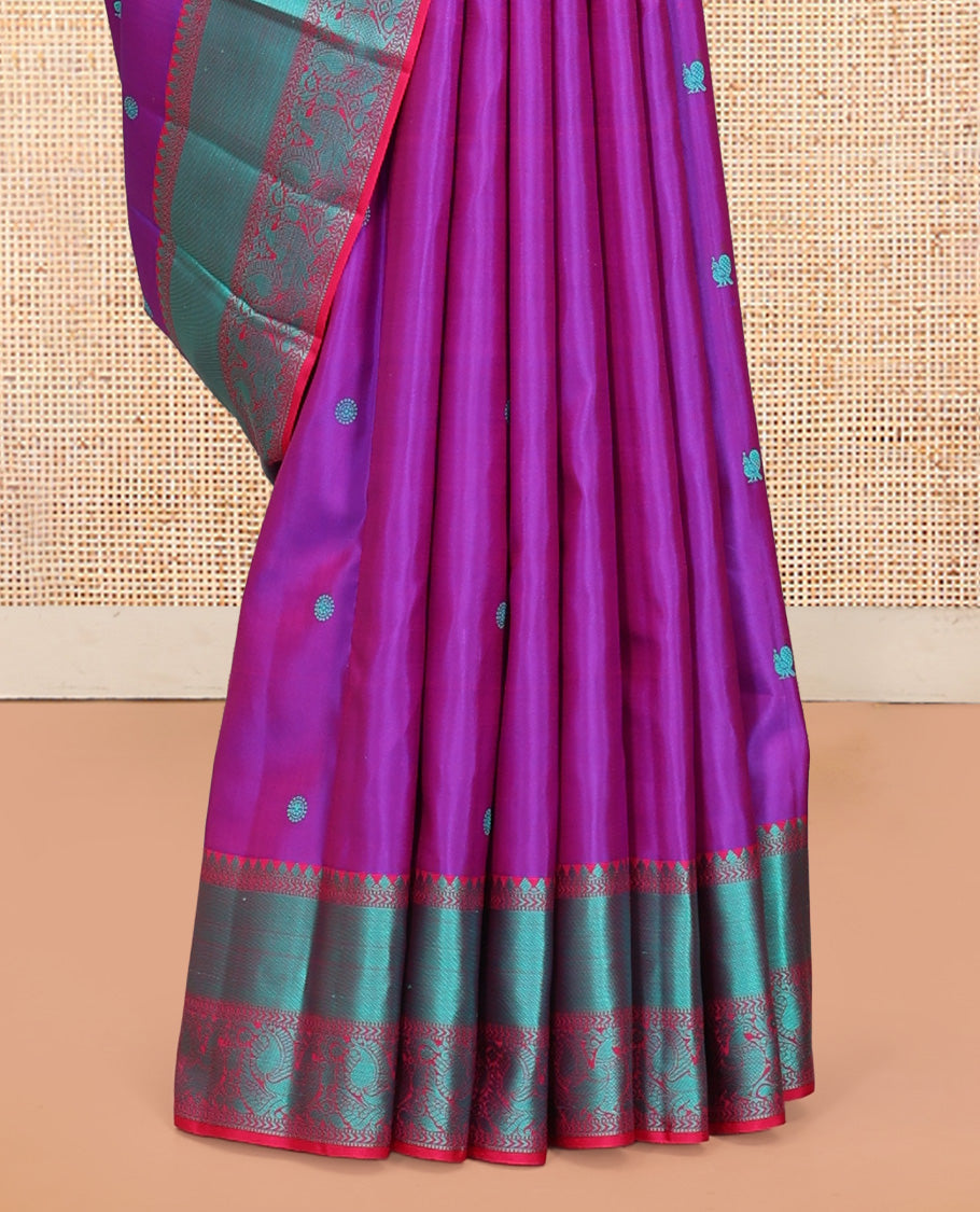 Violet Zari Butta Kanchi Silk