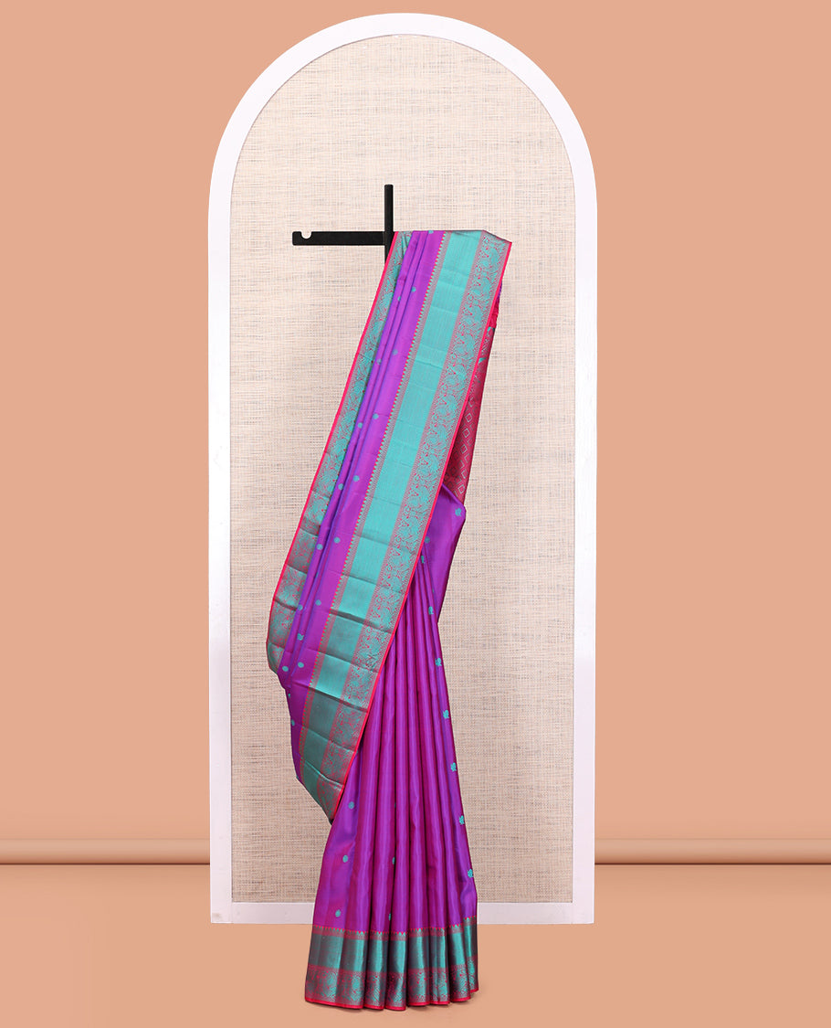 Violet Zari Butta Kanchi Silk