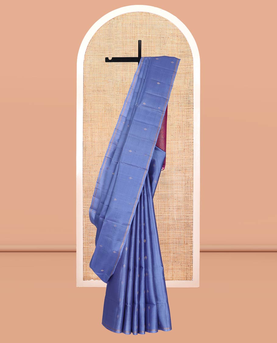 Blue Mayuri Lite Silk Mix Saree