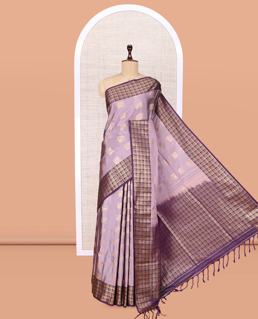Lavender Zari Design Budget Silk Saree