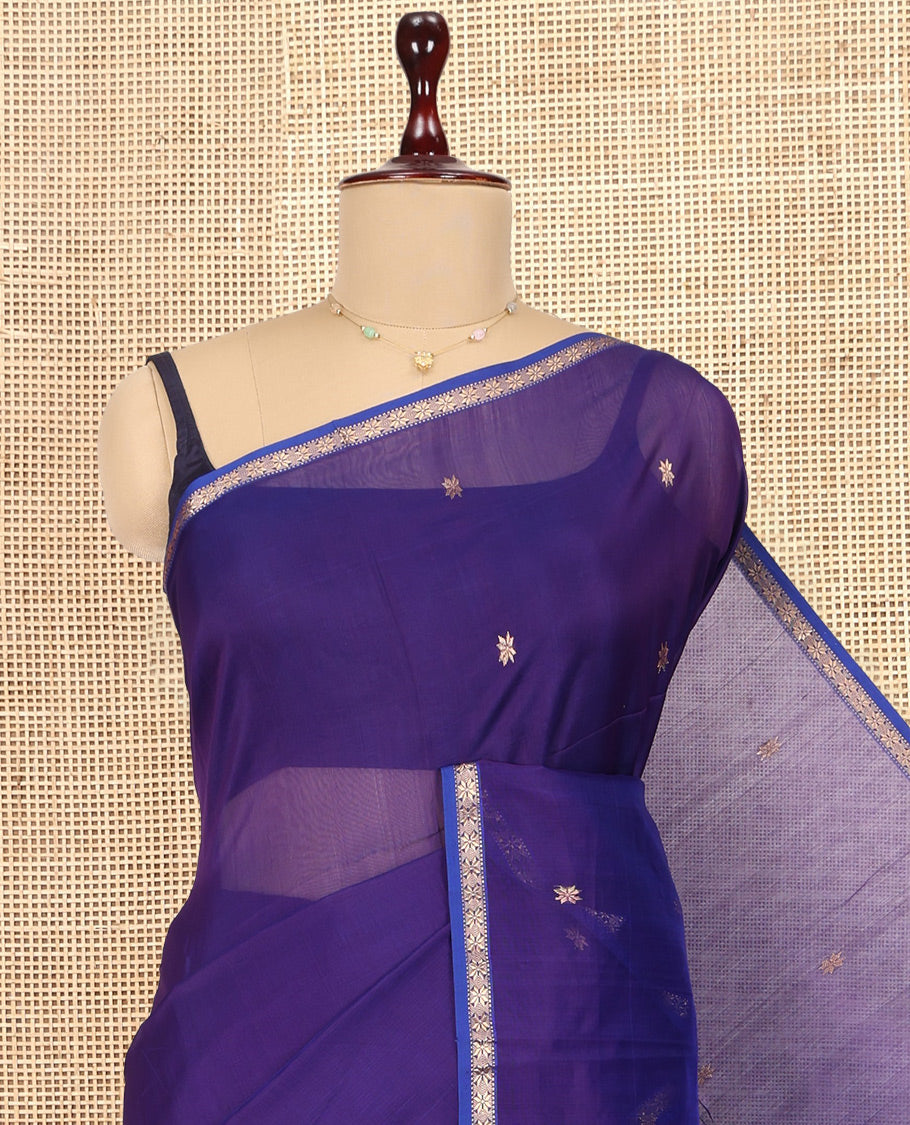 Blue Maheshwari Cotton Saree
