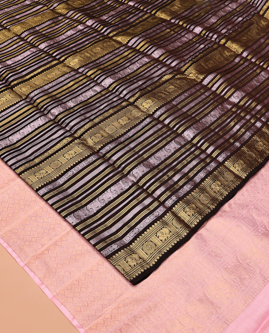 Coffee Brown Vasundhara Lite-Silk Mix Saree