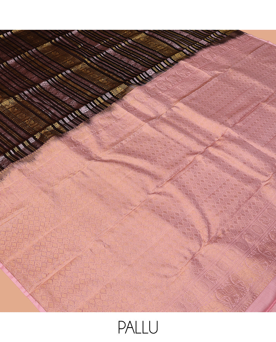 Coffee Brown Vasundhara Lite-Silk Mix Saree