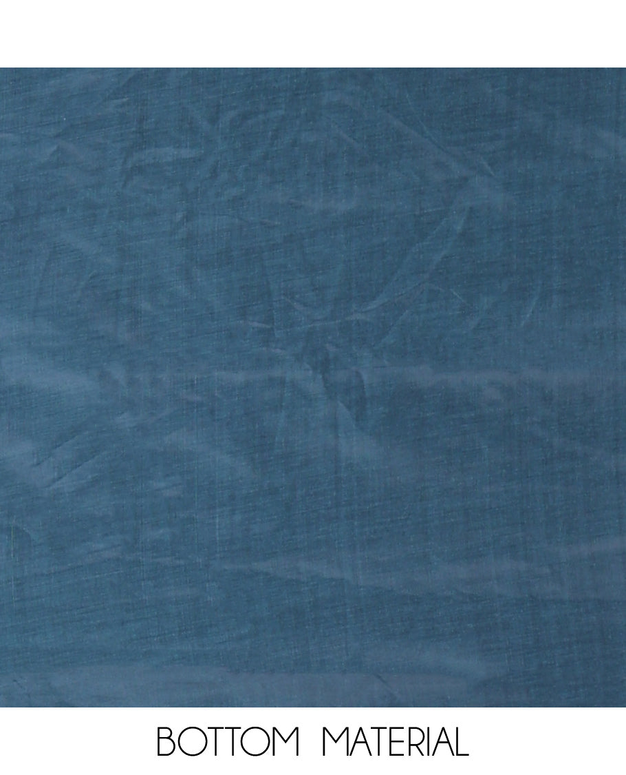 Peacock Blue Vichitra Silk Material Chudidar Set Featuring Sequins-Thread-Embroidered Top, a Santoon Bottom, and a Matching Scallop-Embroidery Dupatta