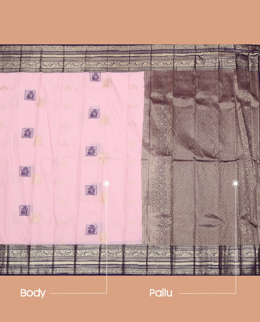 Pink Zari Design Budget Silk Saree