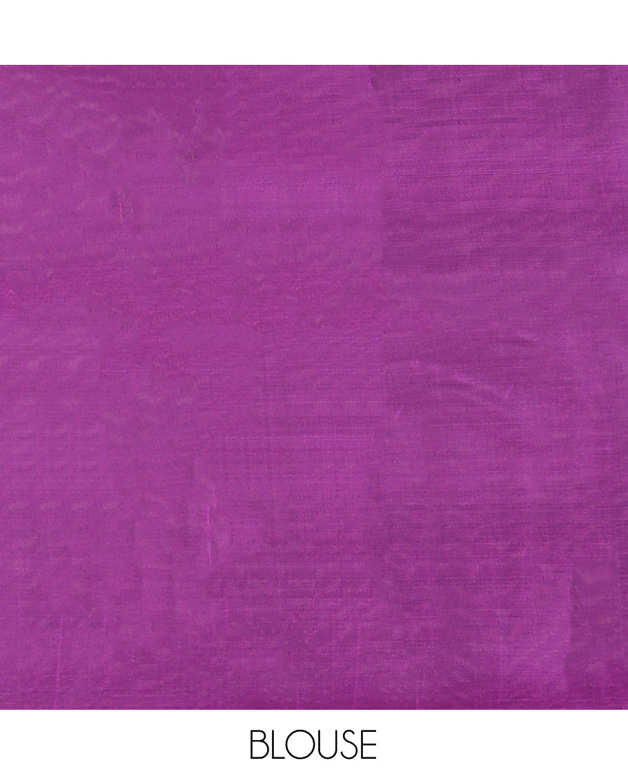 Borderless Violet Mayuri Lite Silk Mix Saree
