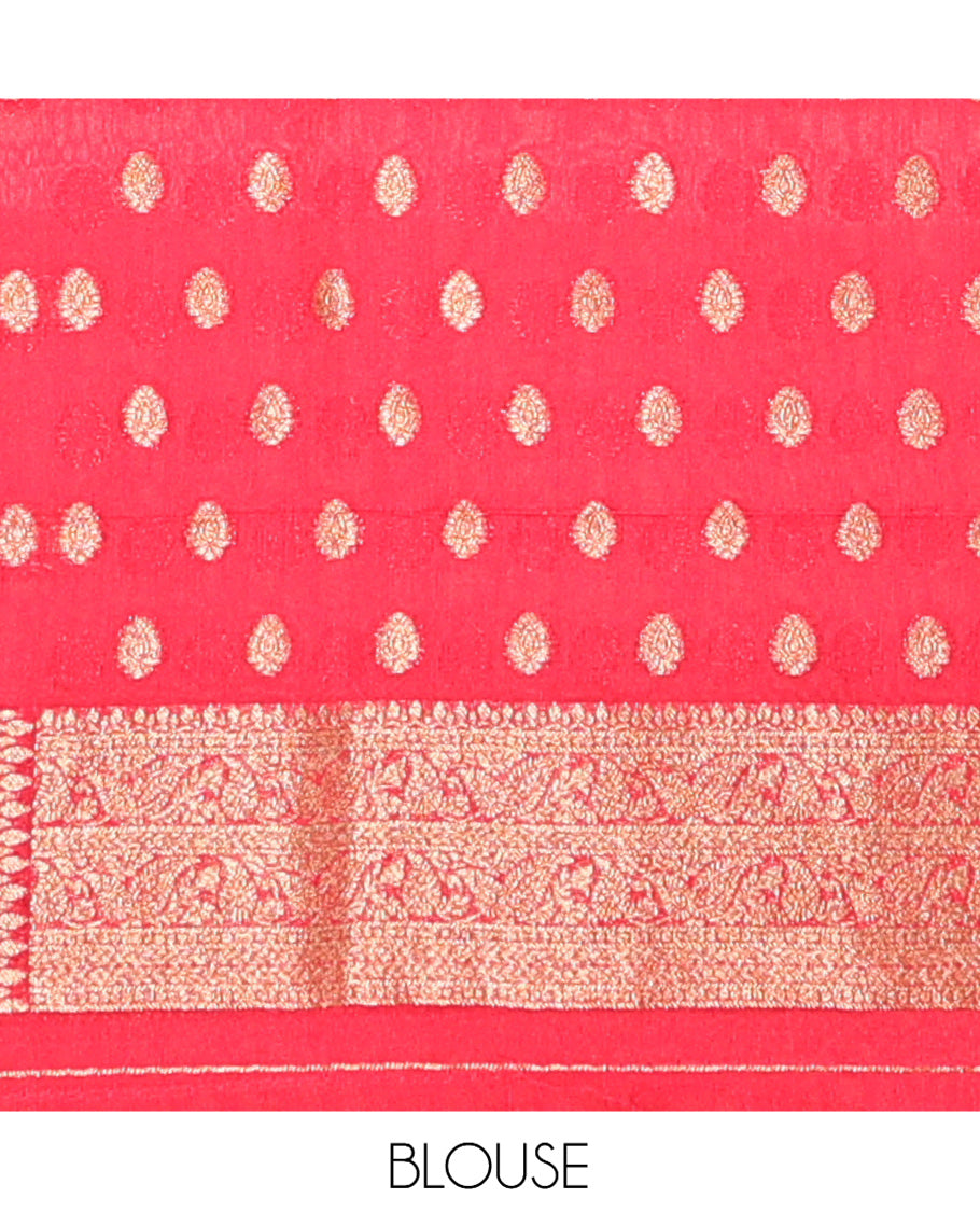 Red Fancy Crepe Saree
