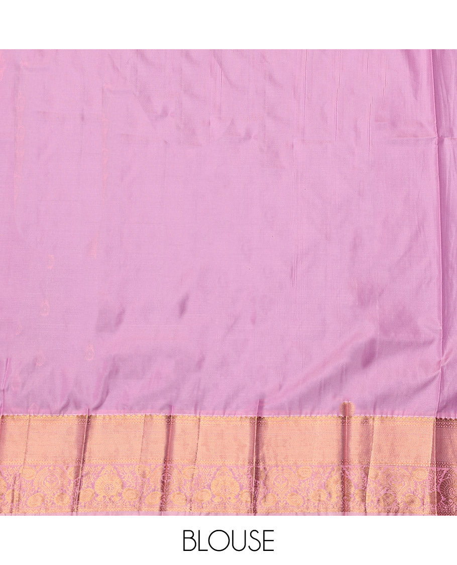 Blue Budget Silk Saree, Woven with Zari Buttas, Complemented by a Contrast Traditional Zari Border, Intricate Pallu, and a Contrast Blouse