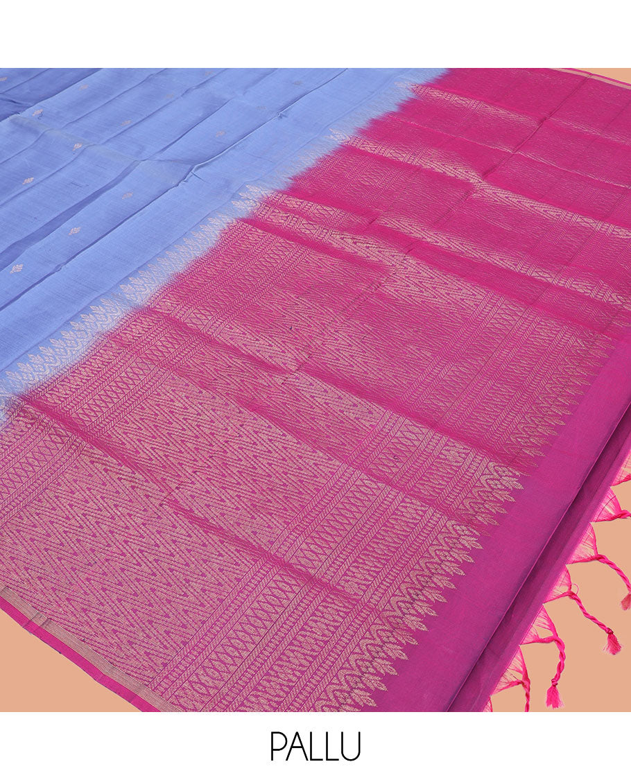 Blue Mayuri Lite Silk Mix Saree