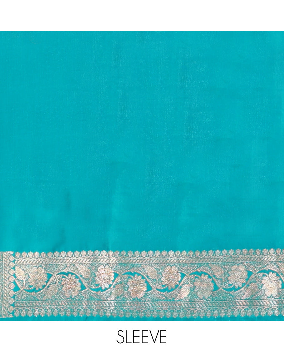 Blue Semi-Banaras Nylon Saree