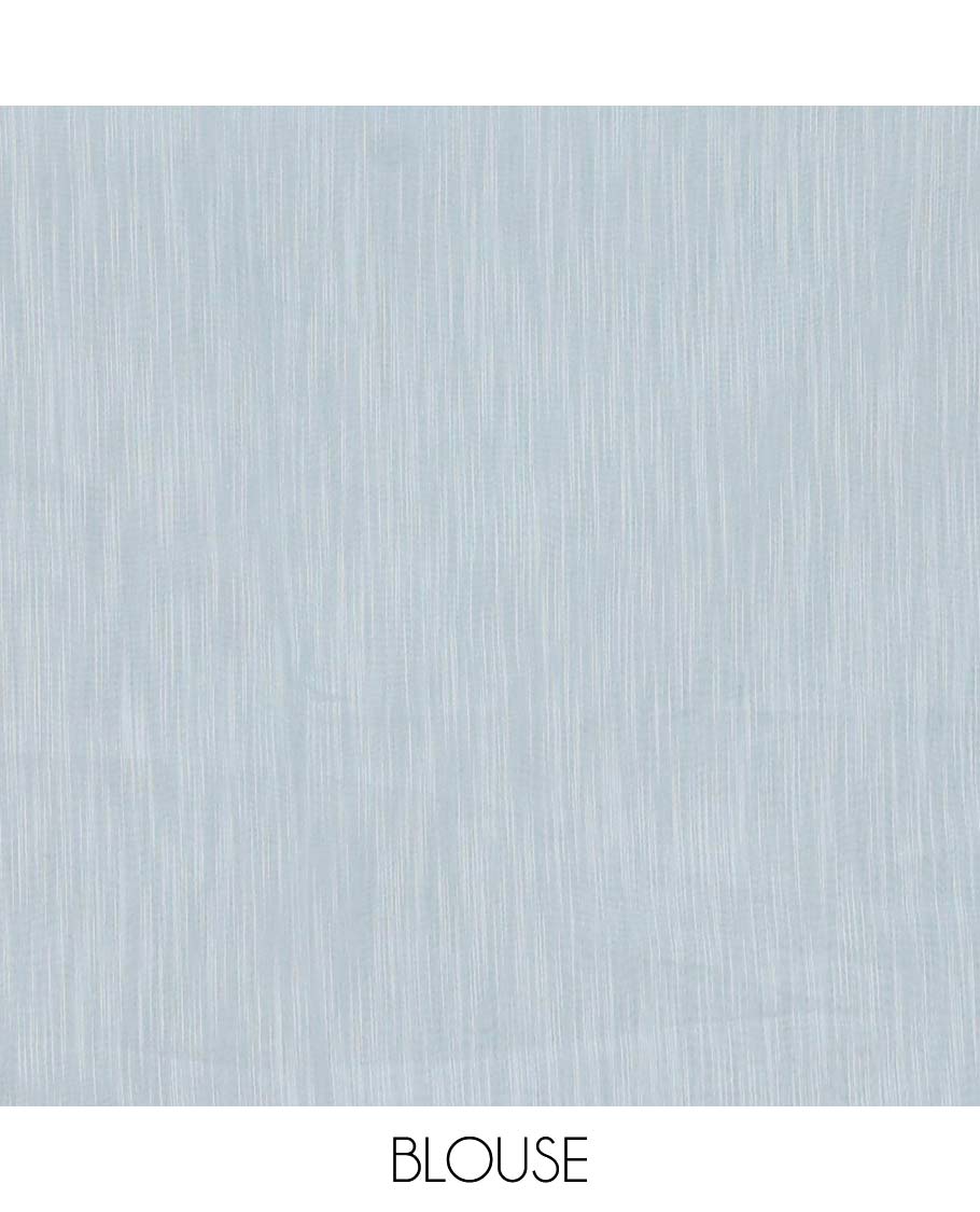 Blue diamond patterns white resham thread embroidered mercerised cotton saree, lace border, and matching plain blouse