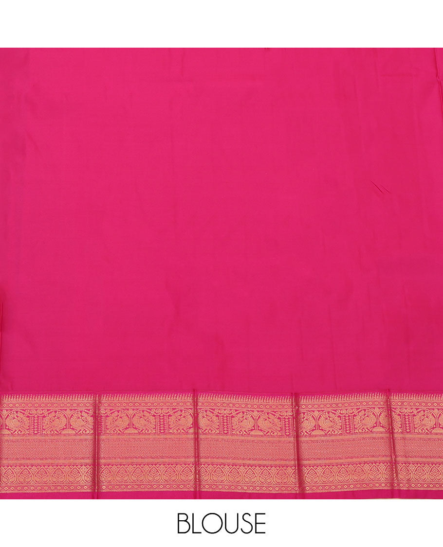 Maroon Budget Silk Saree, Beautifully Bedecked with Zari Buttas, a Contrast Traditional Zari Border, Grand Pallu, and a Contrast Blouse