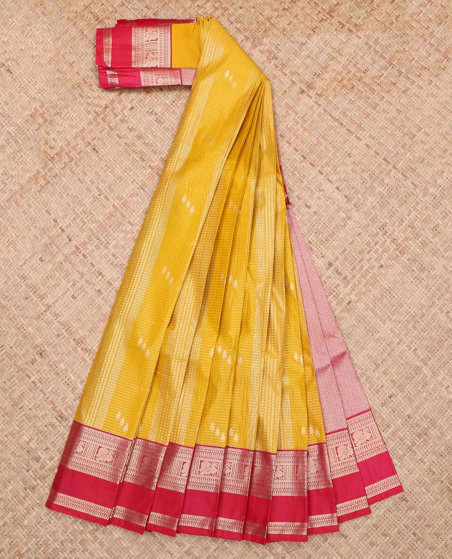 Mustard Stripes Budget Silk Saree