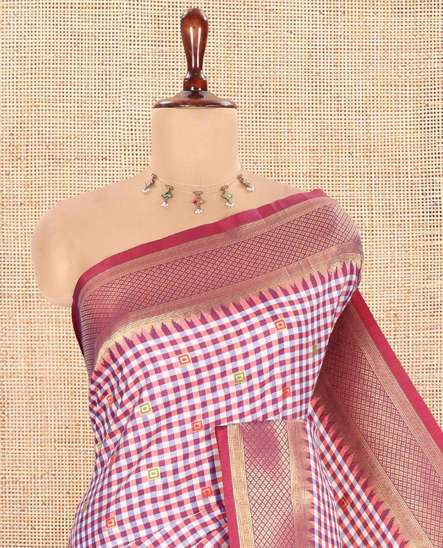 Rust Chettinad-Style Soft Silk Saree