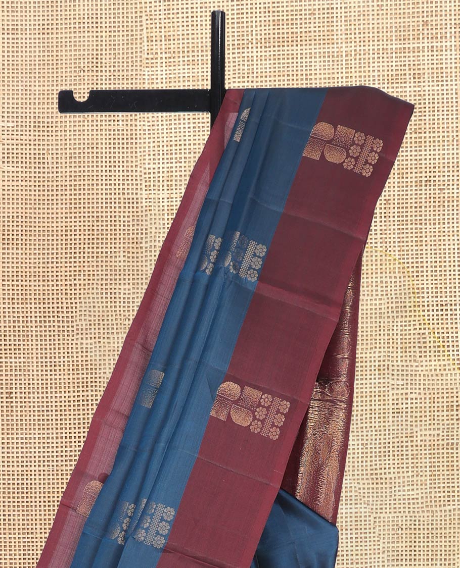 Blue Mayuri Lite Silk Mix Saree