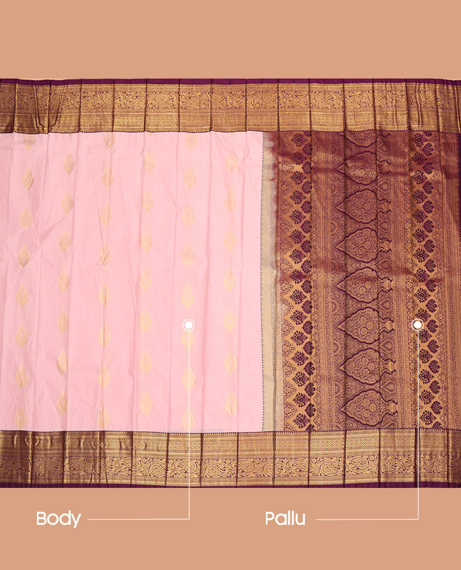Baby Pink Budget Silk Saree