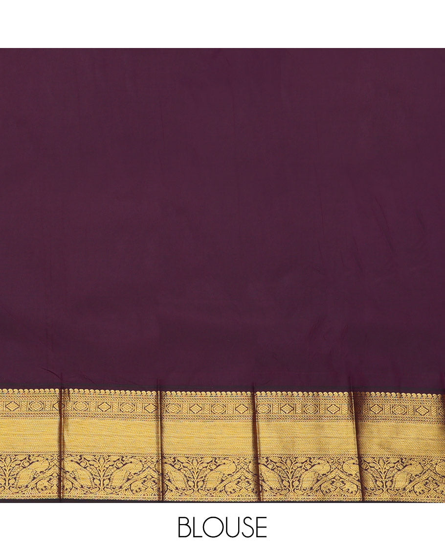 Turquoise Budget Silk Saree, Elevated with Zari Buttas, Complemented by a Contrast Traditional Border, Grand Pallu, and a Contrast Blouse