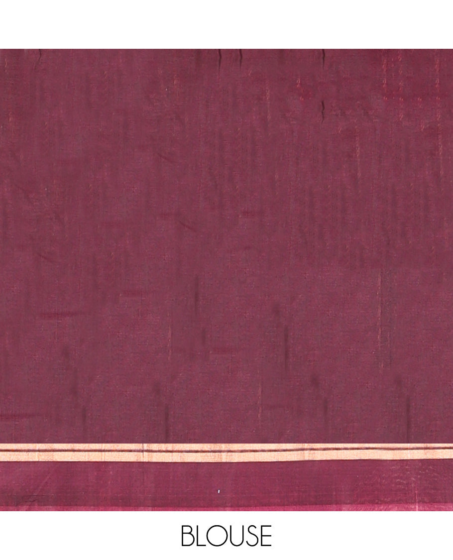 Peacock Blue Plain Silk Cotton Saree
