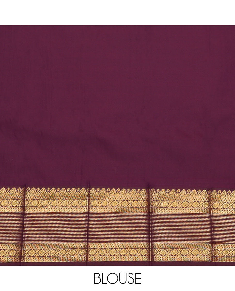 Pink Budget Silk Saree, Elevated with Zari Buttas, Contrast Traditional Zari Design Border, Grand Pallu, and a Contrast Blouse