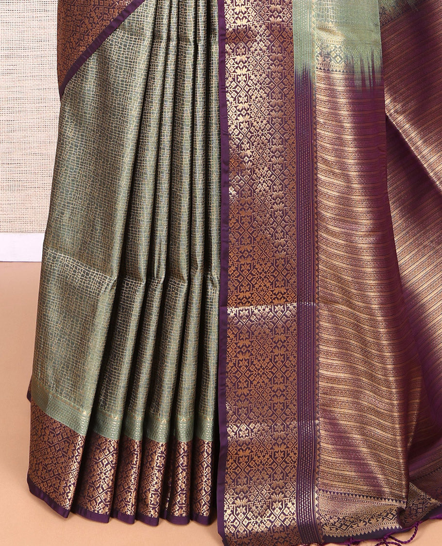 Green Geometric Design Budget Silk Saree