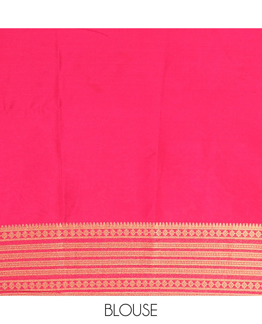 Red striped zari with floral embroidery mysore silk saree , contrast zari border & striped zari pallu