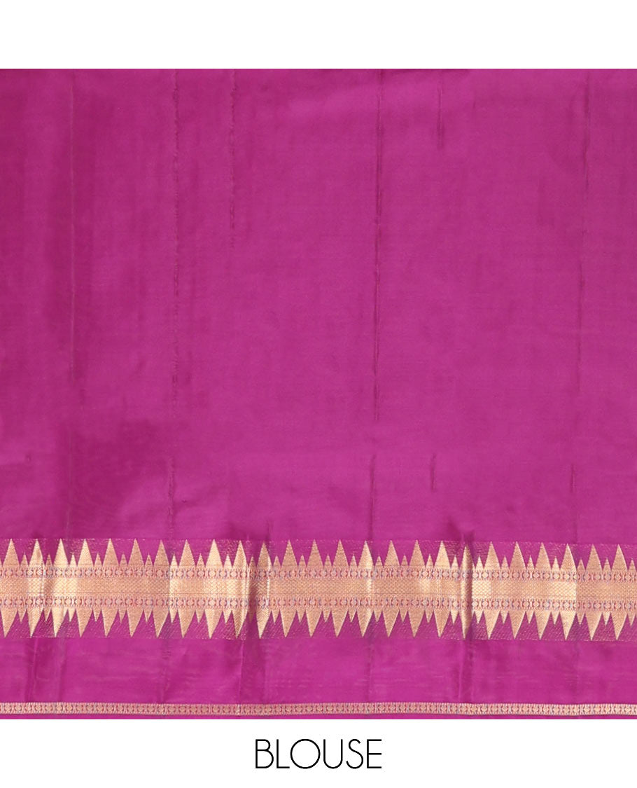 Purple Vasundhara Lite Silk Mix Saree, Elevated with Zari Buttas All Over Its Body, Highlighted by a Zari Rettai Pettu Border of Thazampoo Rekku, Laddu Kamalam, and Mayil Kann Designs, Gleaming Jaal Pallu, and Paired with a Matching Blouse