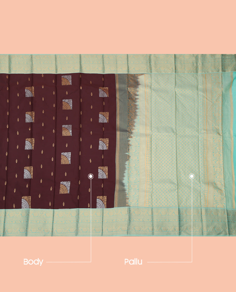 Brown Traditional Zari Border Budget Silk Saree
