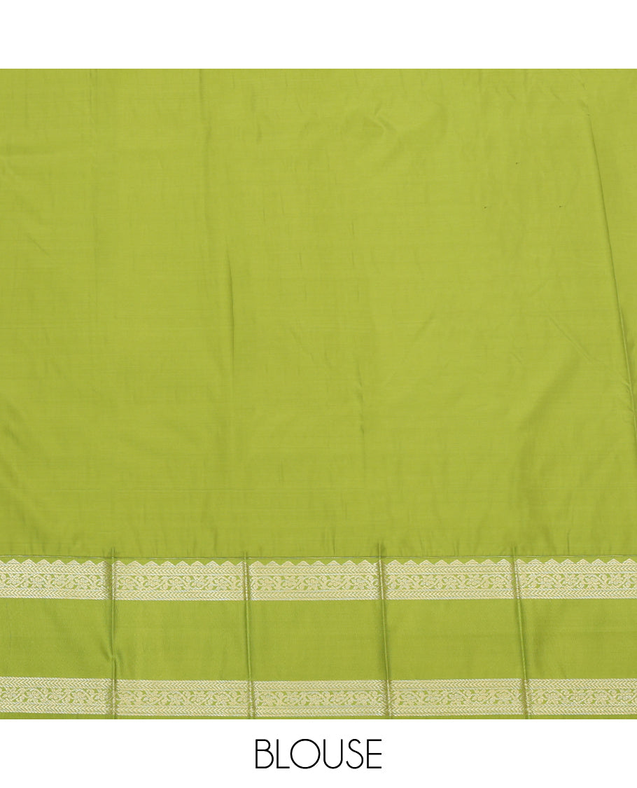 Maroon Budget Silk Saree, Bedecked with Neli Stripes, a Contrast Traditional Zari Rettai Pettu Border, Jaal Pallu, and a Contrast Blouse
