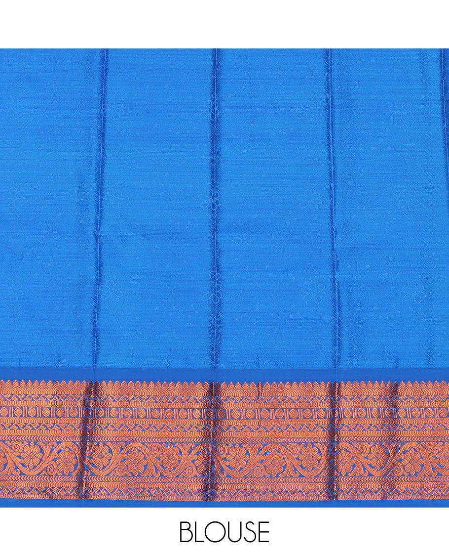 Brown Budget Silk Saree, Mesmerized with Jacquard Design, a Contrast Traditional Zari Border, Grand Pallu, and a Contrast Blouse
