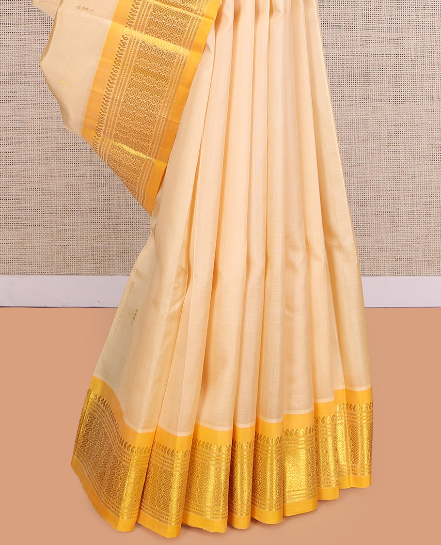 Light Sandal Kanchipuram Silk Saree