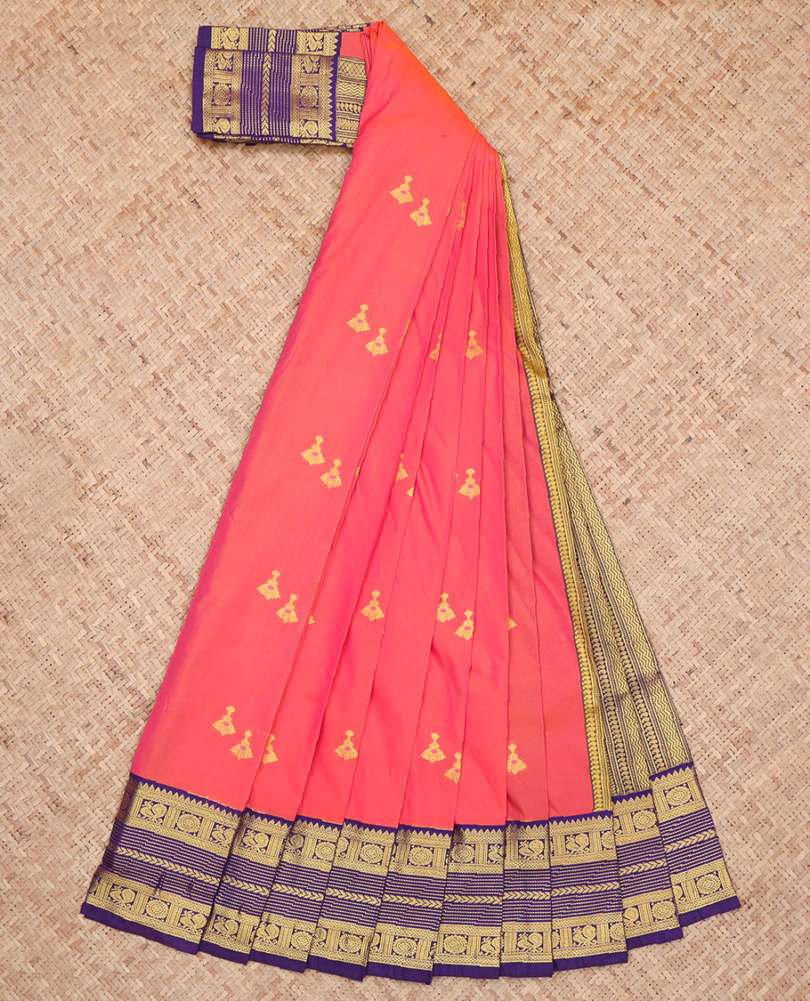Pink Jhumkha Butta Budget Silk Saree