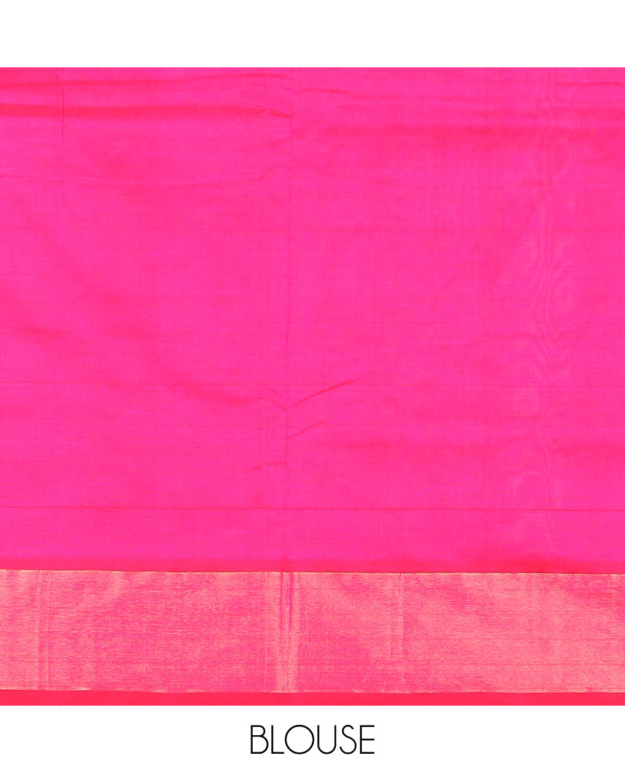 Multi-color checked poly cotton saree, zari border, and pallu of stripes
