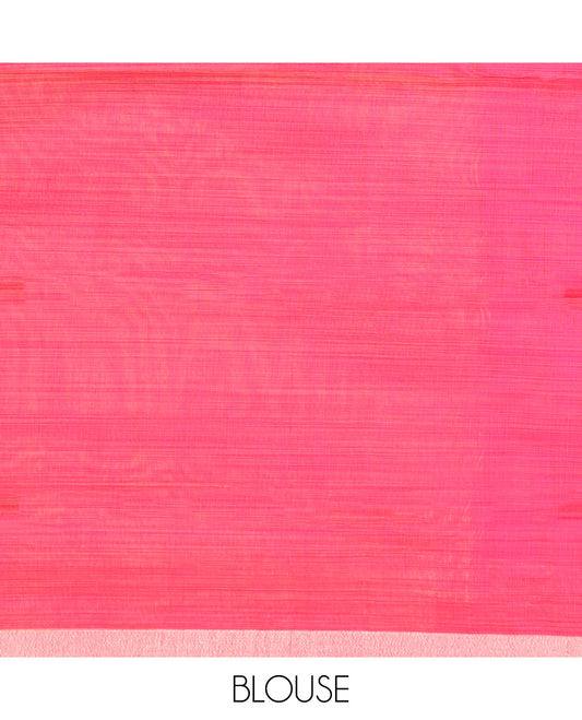 Green floral vine and Pichwai cow printed chirala cotton saree, plain border, and contrast floral printed pallu