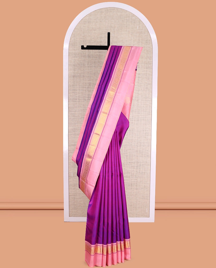 Purple Plain Kanchipuram Silk Saree