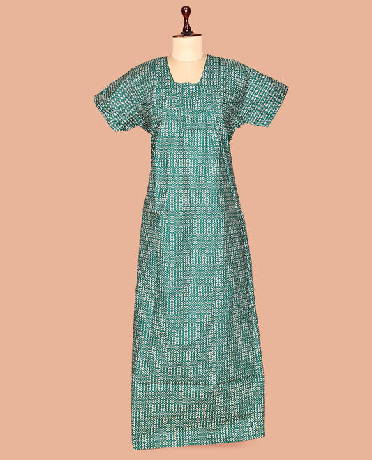 Green Cotton-Blended Nighty