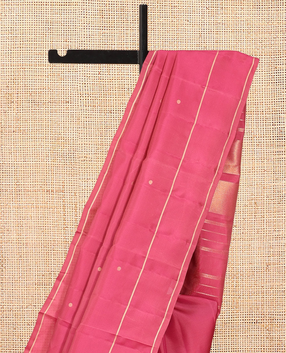 Red Vasundhara Lite Silk Mix Saree, Ornamented with Zari Buttas, a Bodi Border, Pallu of Seppu Rekku, and a Matching Blouse