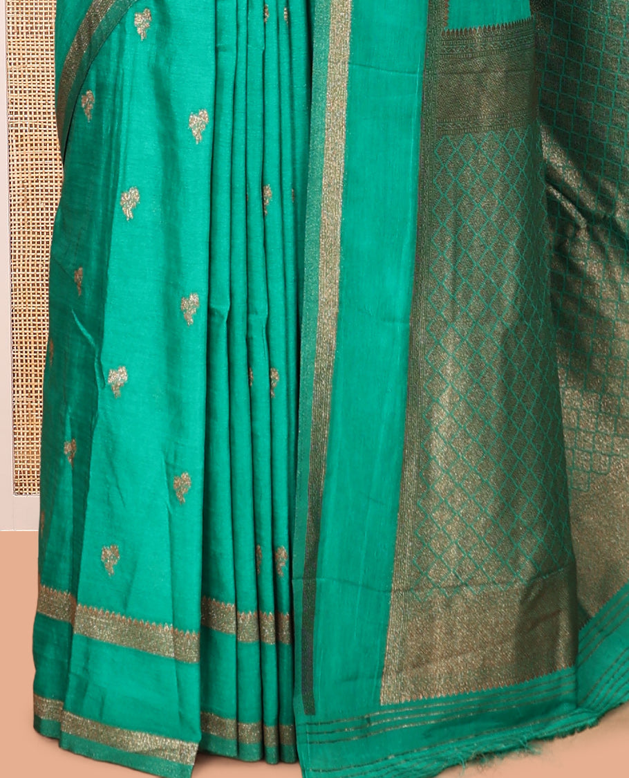 Green Fancy Crepe Saree
