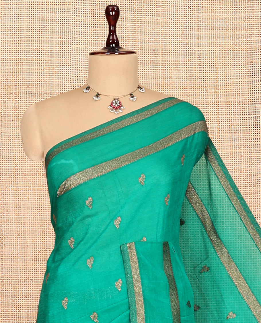 Green Fancy Crepe Saree