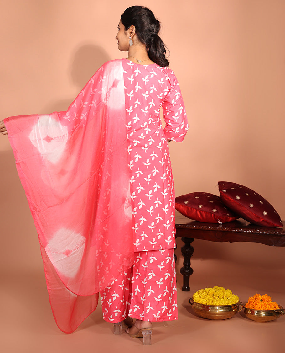 Pink Rayon Readymade Suit