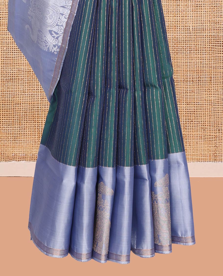 Peacock Green Mayuri Lite Silk Mix Saree