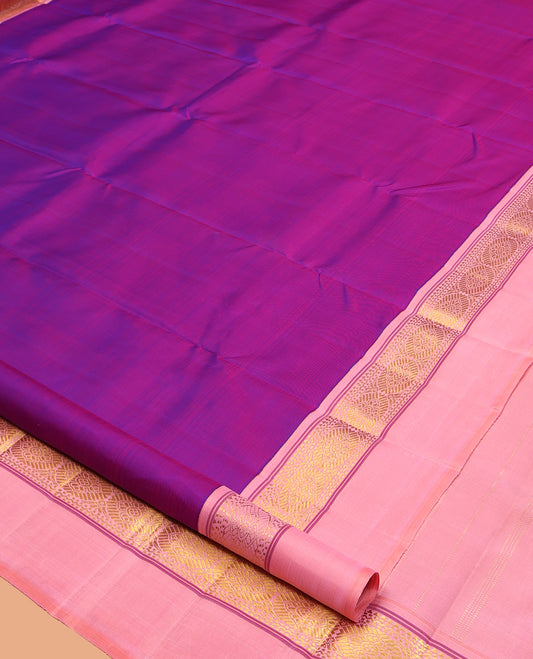 Purple Plain Kanchipuram Silk Saree