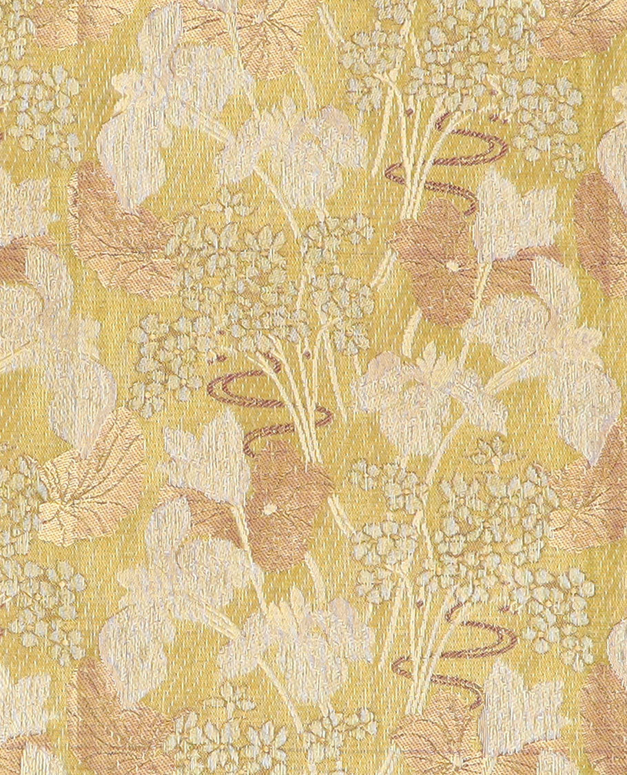 Green pure silk half saree, floral jacquard skirt, contrast jacquard blouse and Mughal style border, and intricate dhavani