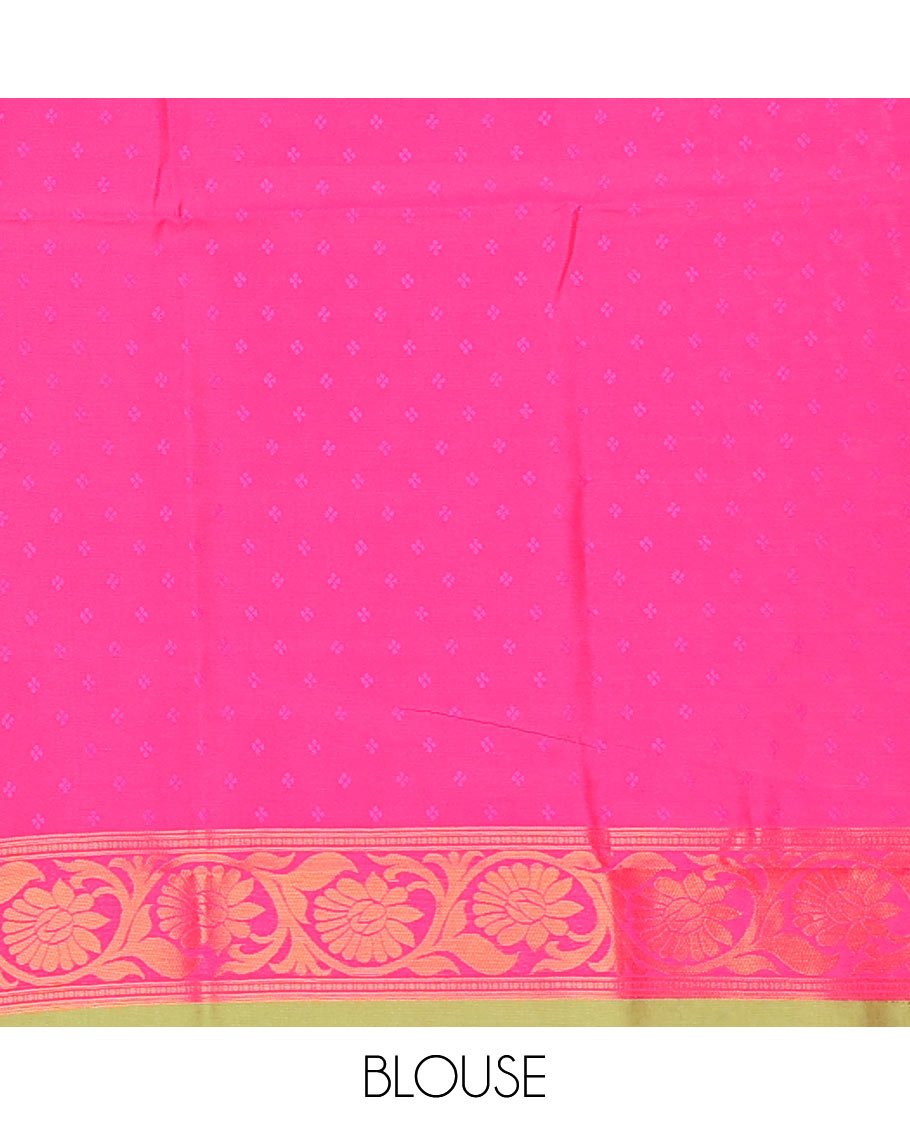 Blue ikkat geometric motifs butter silk saree with contrast floral zari border & intricate floral zari pallu